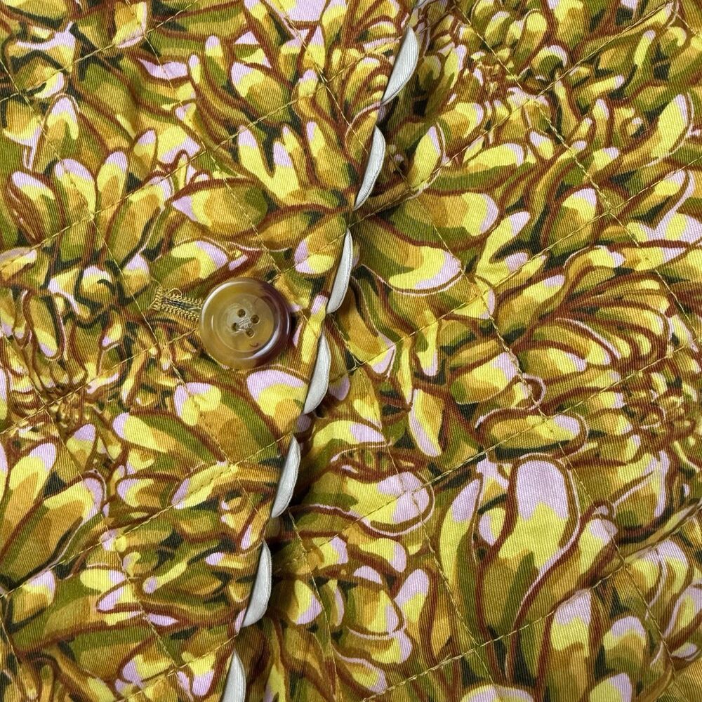 Kika Vargas x Target NEW 1X Yellow Gold Mum Floral Quilted Jacket Barrel Sleeve - Picture 4 of 14